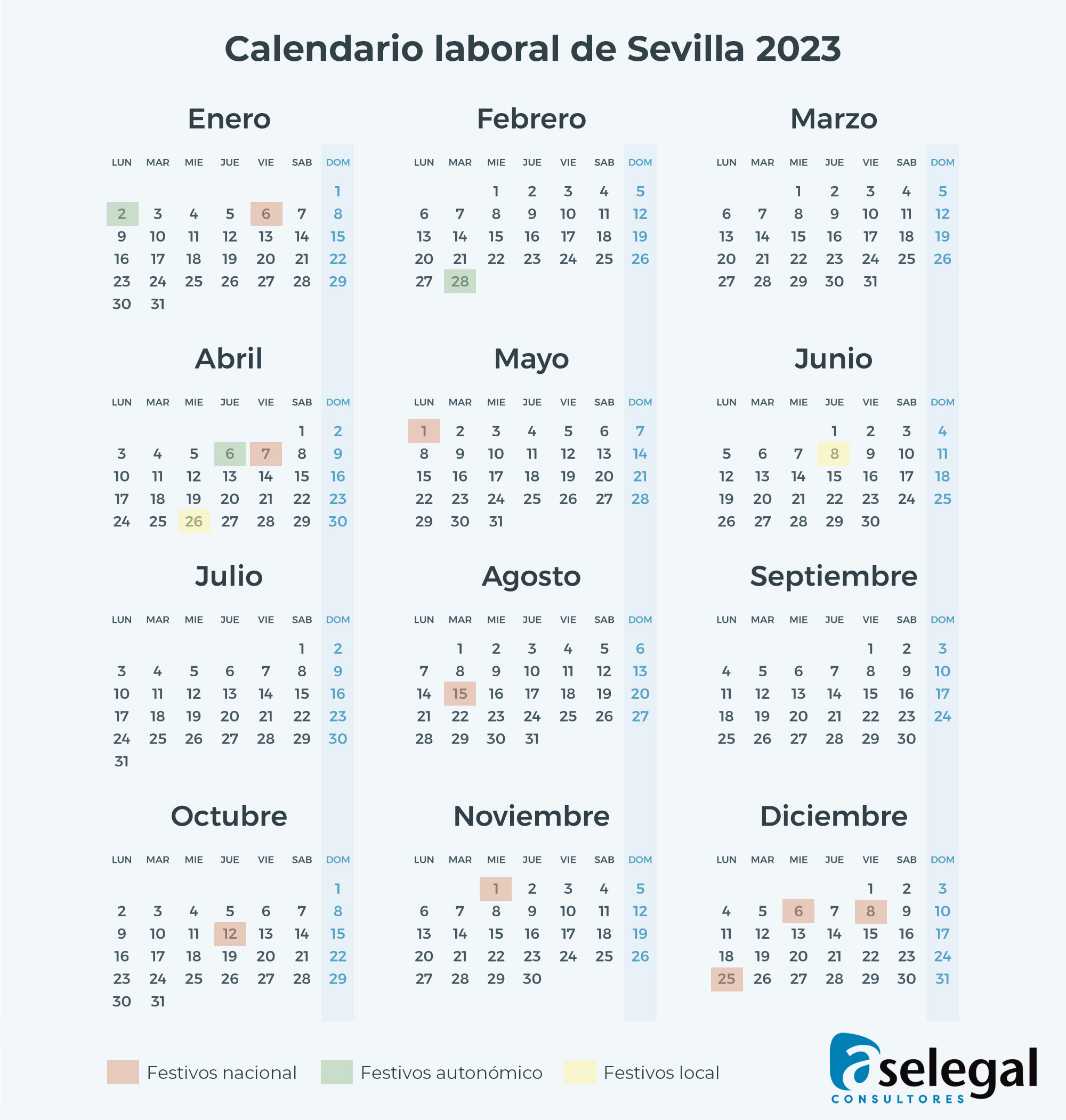 Calendario laboral de Sevilla 2023